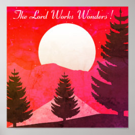 Póster Paisaje con pino y cita religiosa