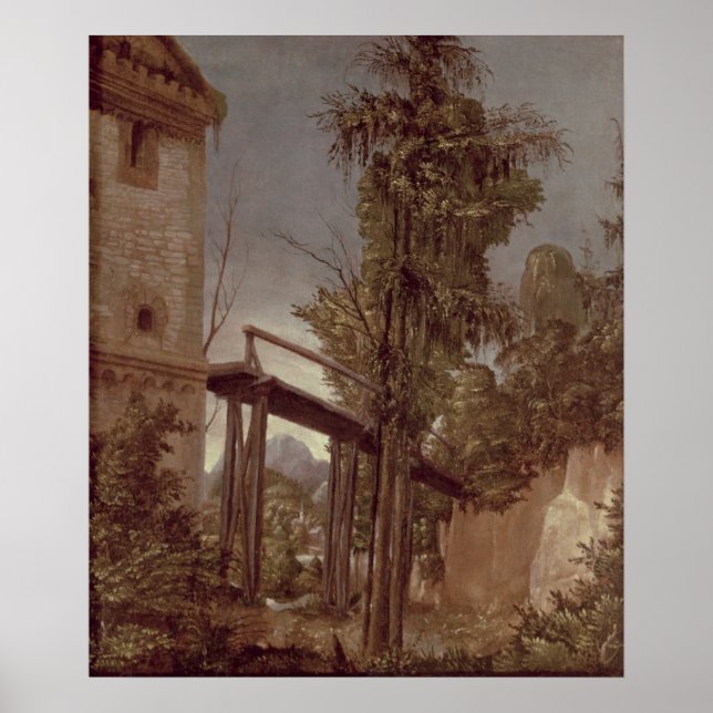 Póster Paisaje con puente de pie, c.1518-20 (Frente)