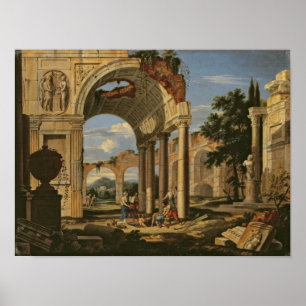 Póster Paisaje con ruinas, 1673