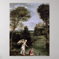 Paisaje con tobias tendiendo el pescado