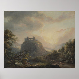 Póster Paisaje con un castillo - Paul Sandby - c1808