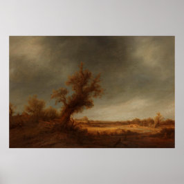 Póster Paisaje con un roble antiguo, Adriaen van Ostade,
