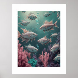 Póster Paisaje coralino taponado tapiz de pared