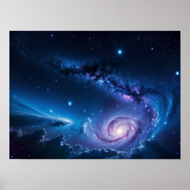 Póster Paisaje Cósmico: Estrellas y nebulosas (Frente)