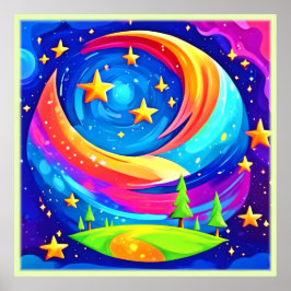 Póster Paisaje Cósmico: Una aventura celeste