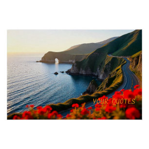 Póster Paisaje costero al atardecer: arte mural dramático