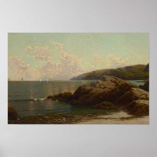 Póster Paisaje costero de Bricher (Frente)