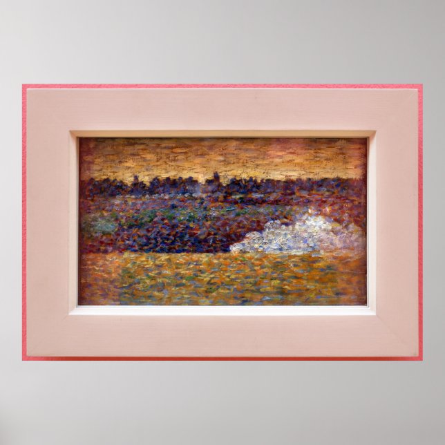 Póster Paisaje costero de Seurat Grandcamp (Frente)