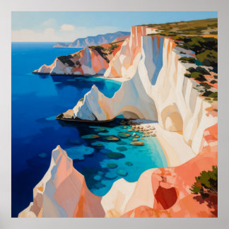 Póster Paisaje costero mediterráneo 🌊