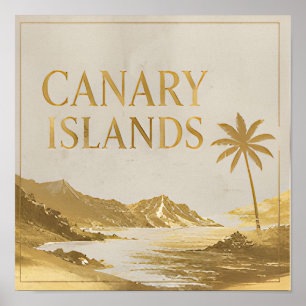 Póster Paisaje Costero Minimalista de las Islas Canarias