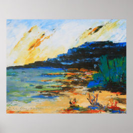 Póster Paisaje costero vibrante