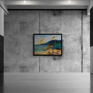 Póster Paisaje costero vibrante