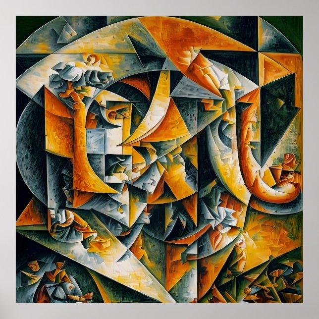 Póster paisaje cubista 2 (Frente)