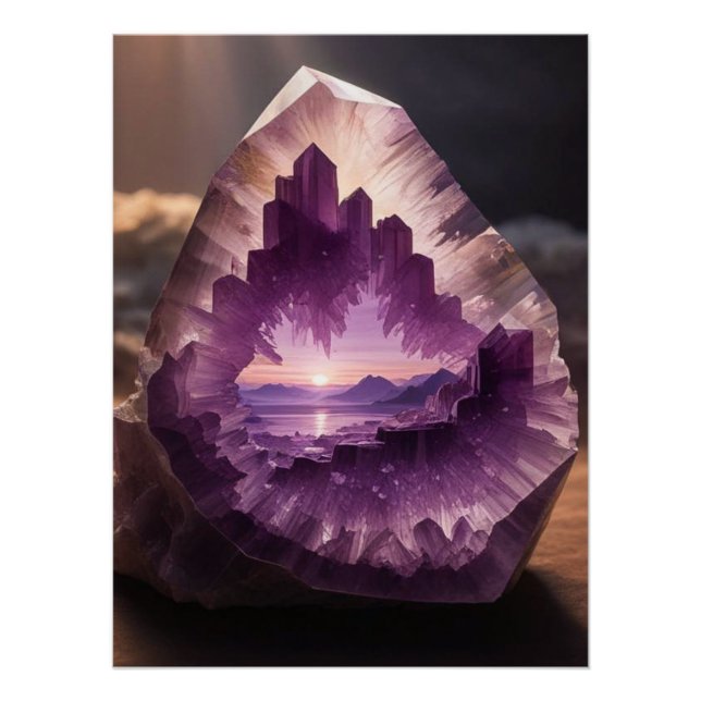 Póster Paisaje de Ametría Crystal Fantasy Sunrise (Anverso)