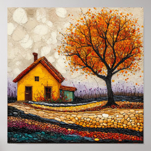 Póster Paisaje de árbol colorido