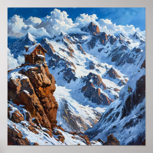 Póster paisaje de arroyo de montaña