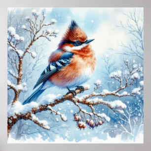 Póster Paisaje de aves e invierno 29