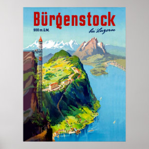 Póster Paisaje de Burgenstock, punto de visión, Suiza
