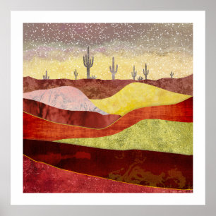 Póster Paisaje de cactus del desierto