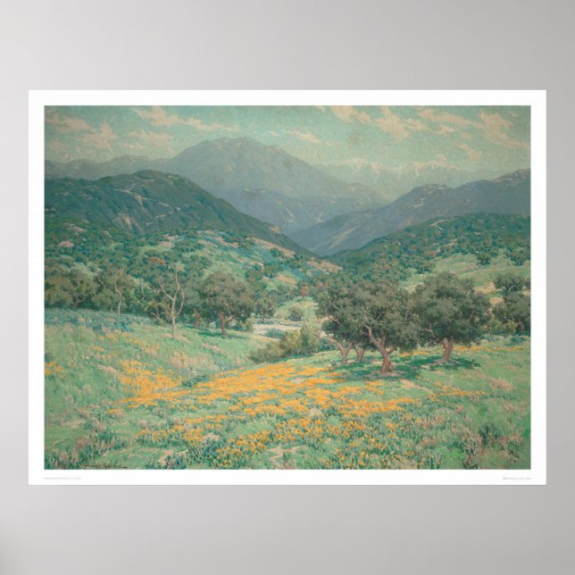 Póster Paisaje de California con Poppies (1213) (Frente)