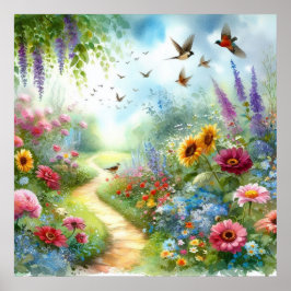 Póster Paisaje de camino de jardín 2