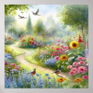 Póster Paisaje de camino de jardín 5