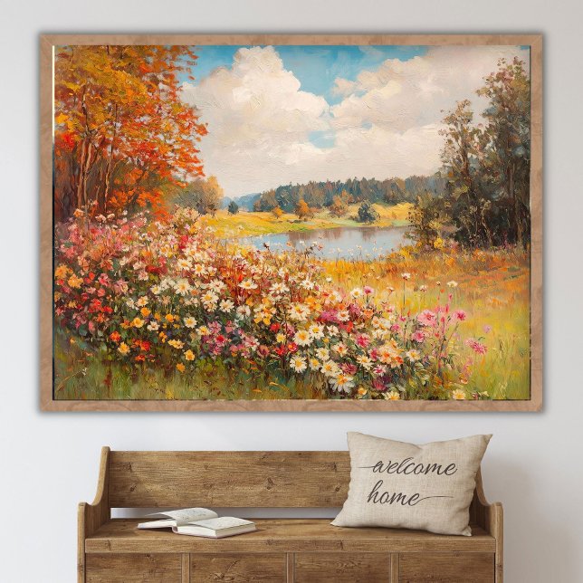 Póster paisaje de campo de flores silvestres de otoño, pi (Subido por el creador)