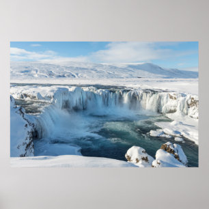 Póster Paisaje de cascada de Godafoss