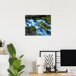 Póster Paisaje de cascada en bosque escénico