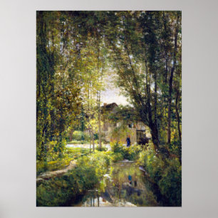 Póster Paisaje de Charles-François Daubigny con luz solar