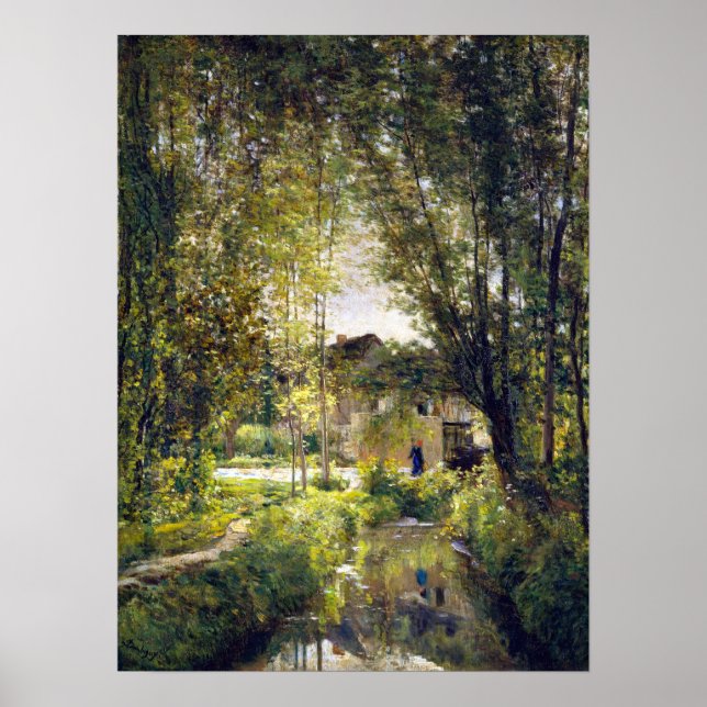 Póster Paisaje de Charles-François Daubigny con luz solar (Frente)