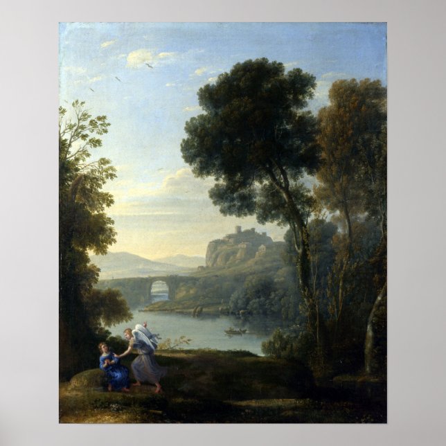 Póster Paisaje de Claude Lorrain con Hagar y el Ángel (Frente)
