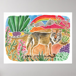 Póster Paisaje de Desert Dreamer Coyote