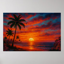 Póster Paisaje de Ensoñación Tropical