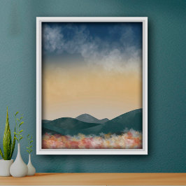 Póster Paisaje de estilo vintage Pared Art Mountains Post