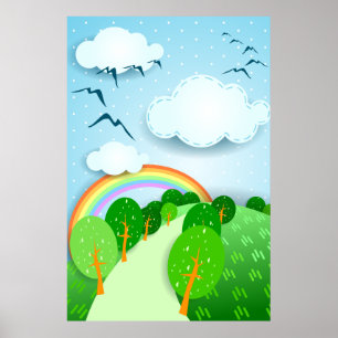 Póster Paisaje de fantasía, poster