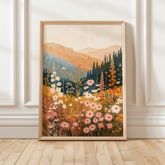 Póster Paisaje de flores silvestres de Boho Mountain Dais (Subido por el creador)