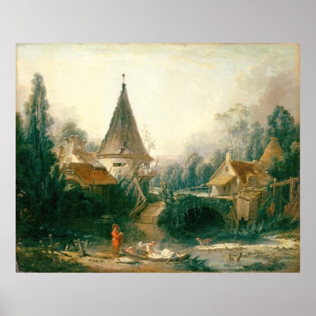 Póster Paisaje de François Boucher cerca de Beauvais (Frente)