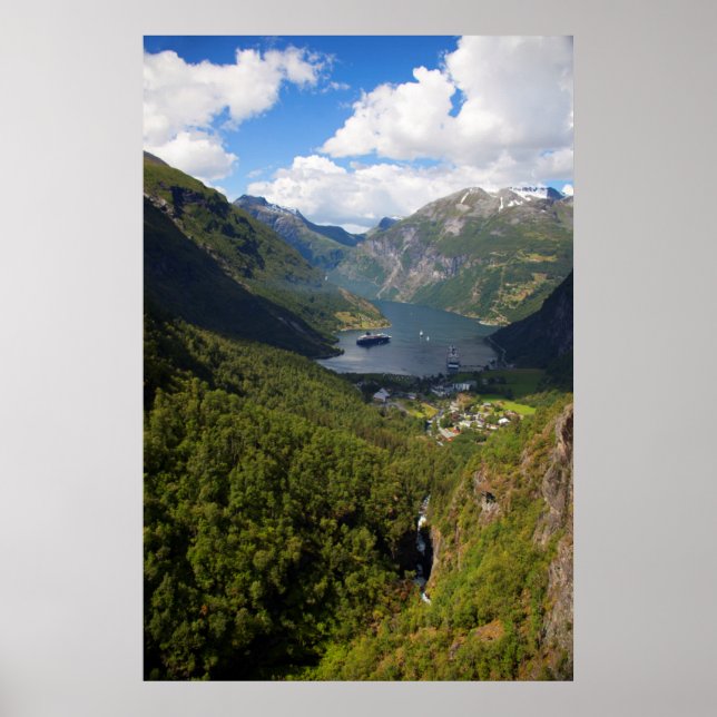 Póster Paisaje de Geiranger Fjord, Noruega (Frente)