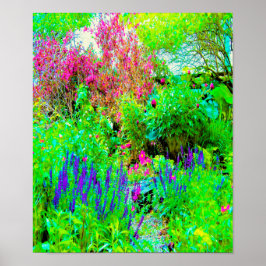 Póster Paisaje de Green Spring Garden con peonies