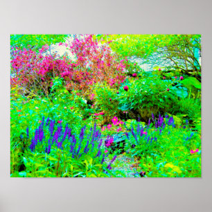 Póster Paisaje de Green Spring Garden con peonies