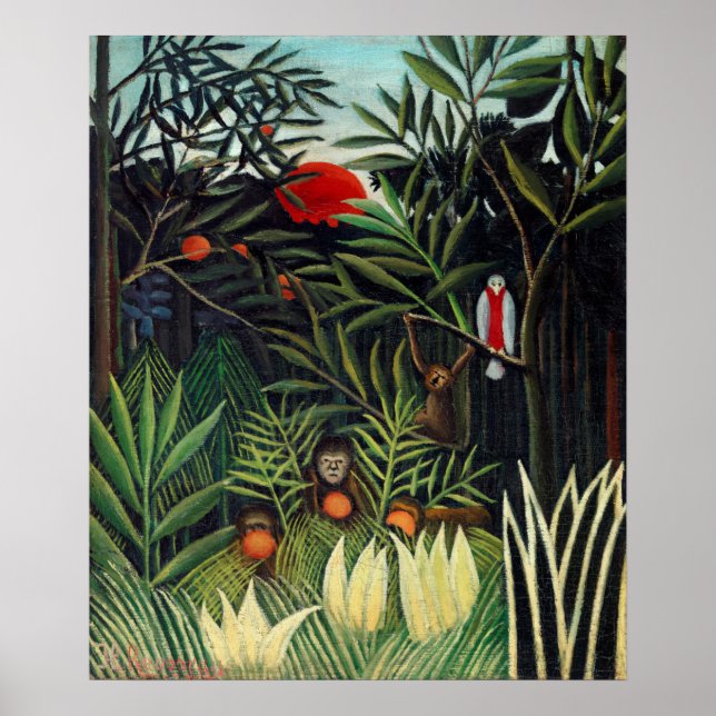 Póster Paisaje de Henri Rousseau con la puerta botánica d (Frente)