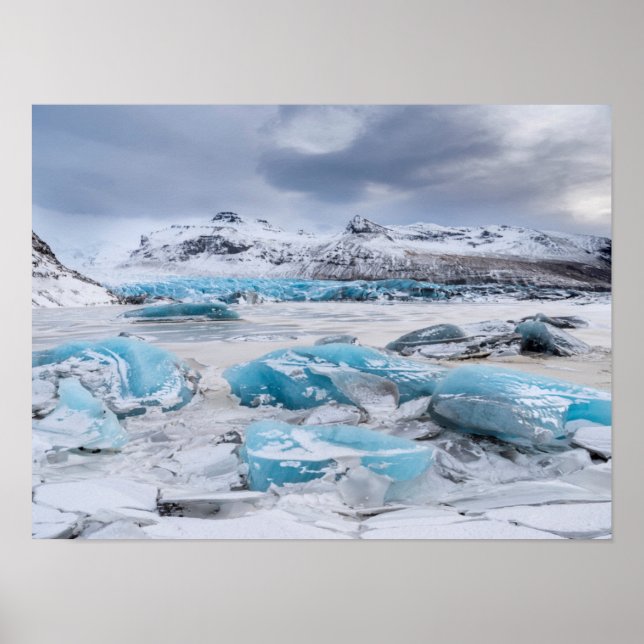 Póster Paisaje de hielo glaciar, Islandia (Frente)
