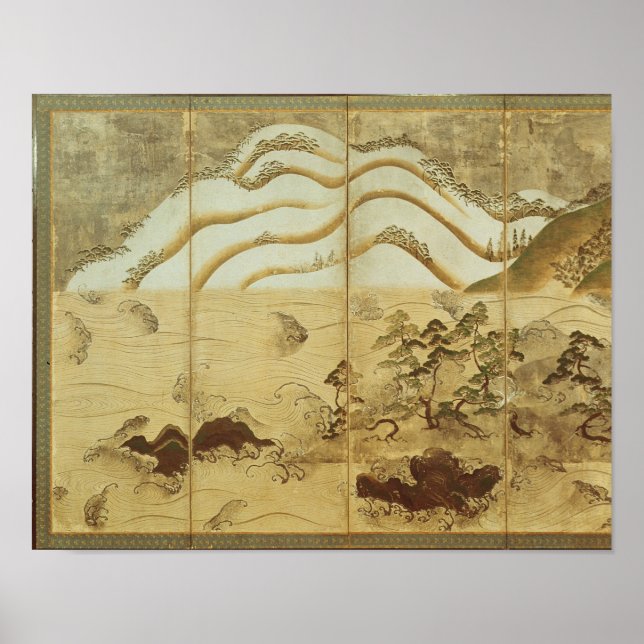 Póster Paisaje de invierno con luz solar (Frente)