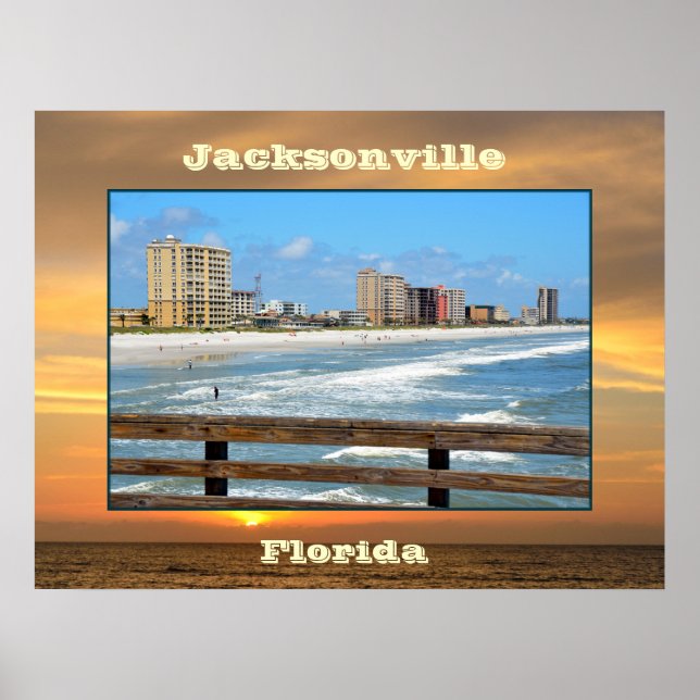 Póster paisaje de Jacksonville, Florida (Frente)