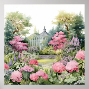 Póster Paisaje de jardín inglés