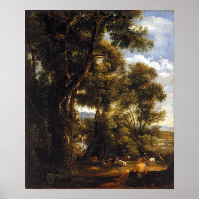 Póster Paisaje de John Constable con Cabras y Cabras (Frente)