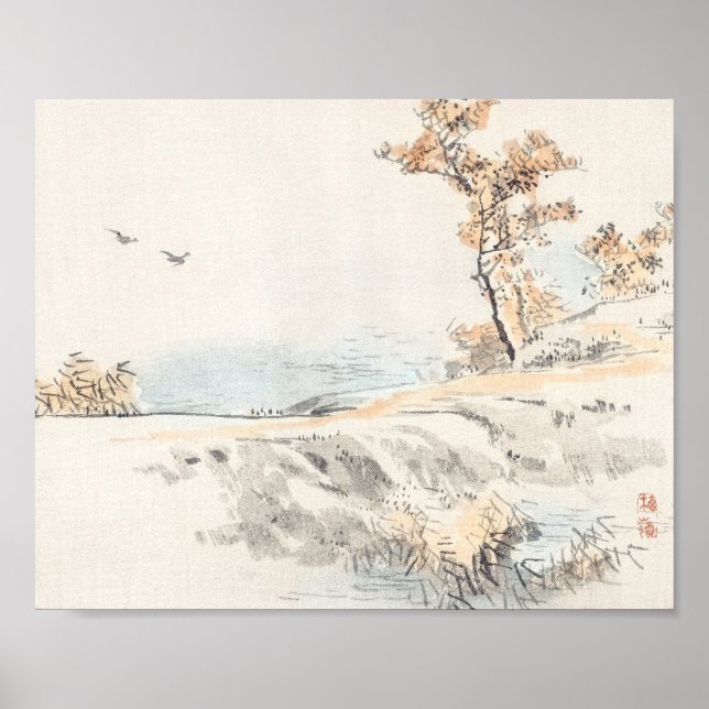 Póster Paisaje de Kōno Bairei (Frente)