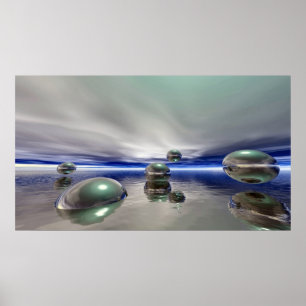 Póster Paisaje de la fantasía de Sci Fi