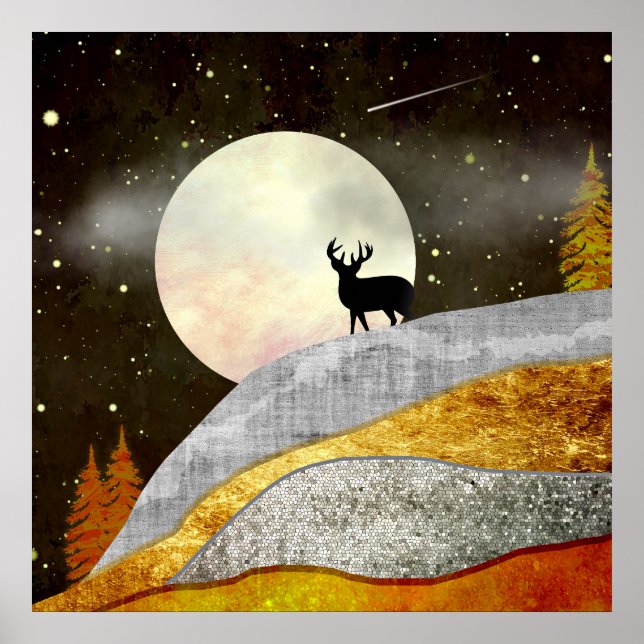 Póster Paisaje de la luna de ciervo (Frente)